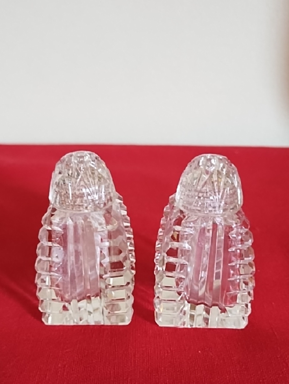 AMERICAN BRILLIANT PERIOD SALT & PEPPER SHAKERS, CUT CRYSTAL